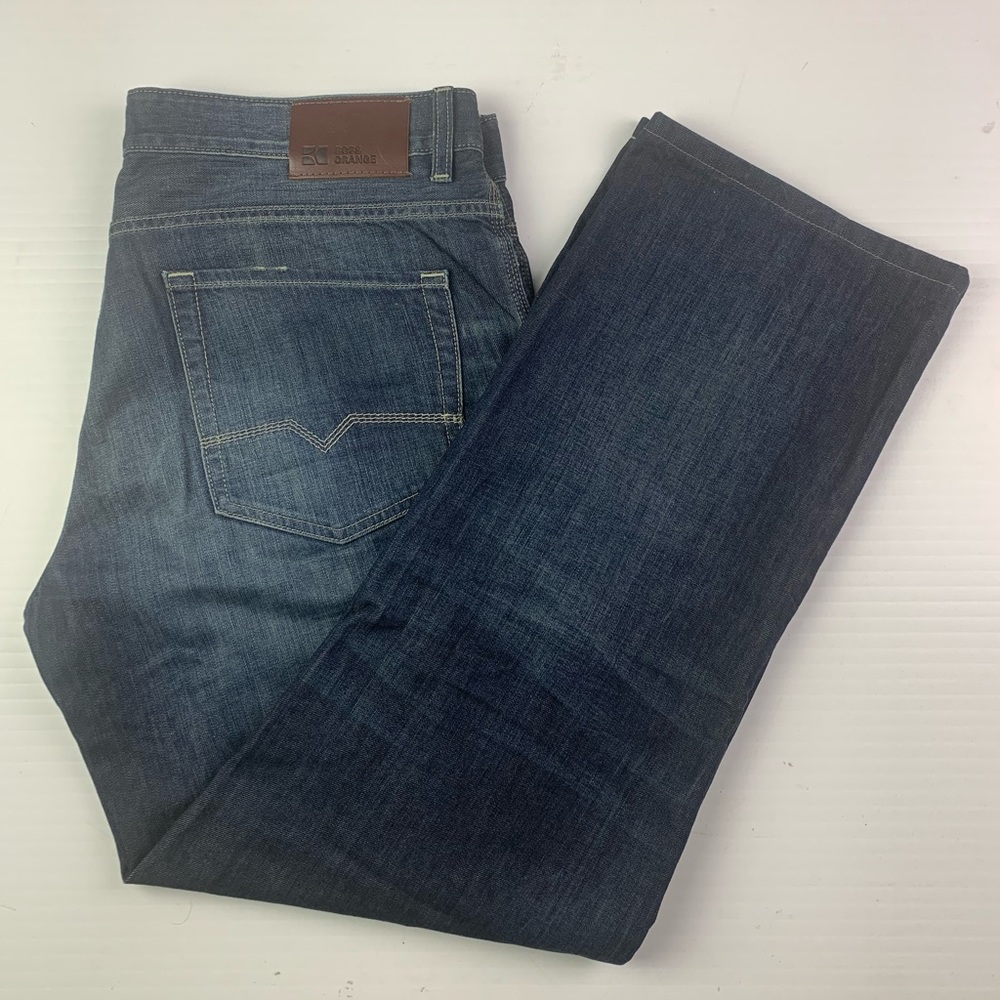 BOSS ORANGE Mens Regular Fit Straight Leg Jeans Size 38x31 Blue